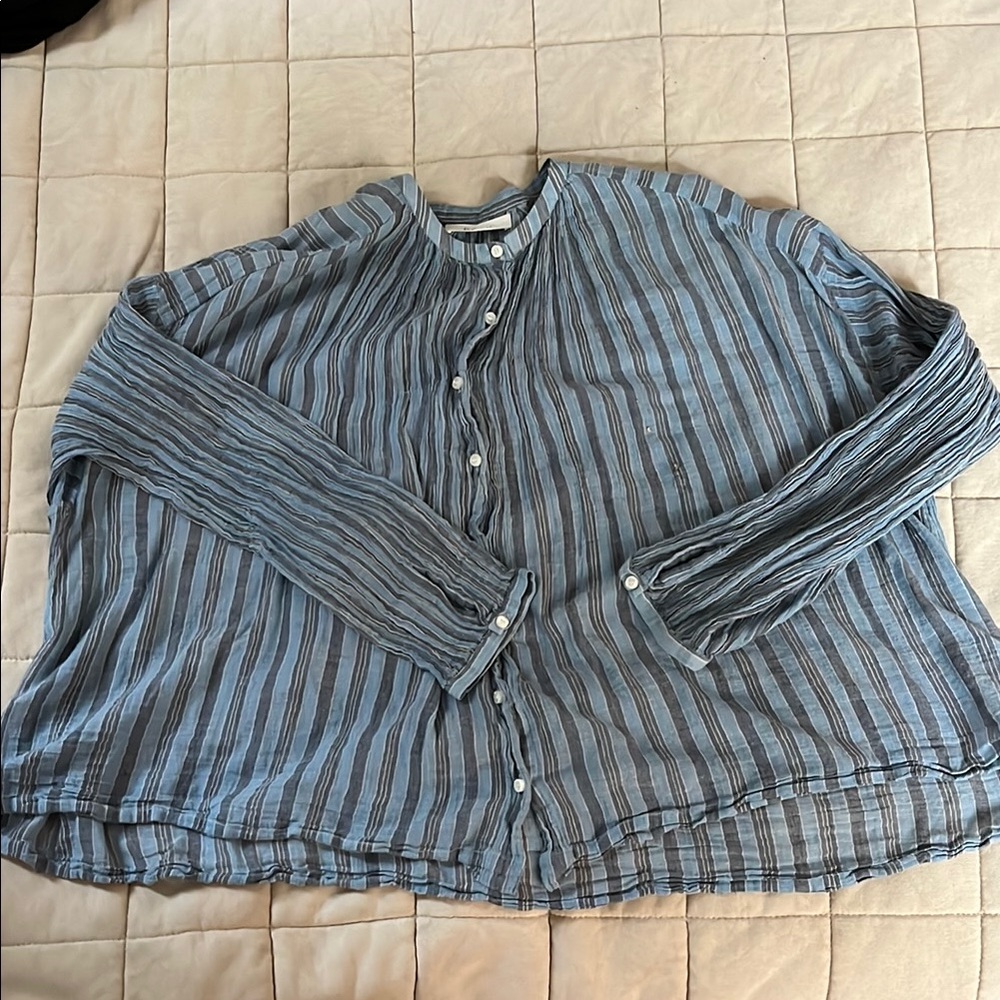 Doen Blue Striped Jane Blouse